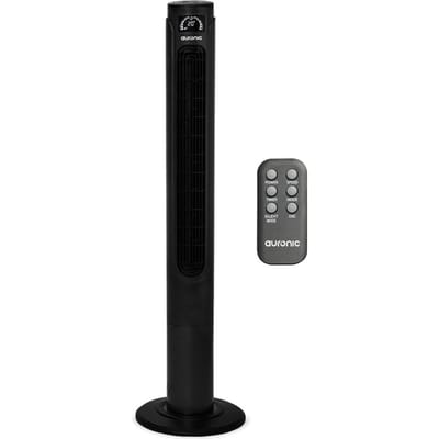 Auronic Torenventilator - Staande Ventilator met Afstandsbediening - Vloerventilator - Timer - Kolomventilator - Fan - 55W - 45dB - 118cm - Zwart
