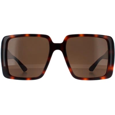 Gucci Vierkant Dames Donker Havana met Goud Donkerbruin GG1692S