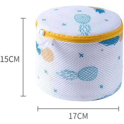 Sac à linge imprimé pour soutien-gorge, sac de rangement cylindrique en tissu épais, sac de protection fixe pour soutien-gorge jaune