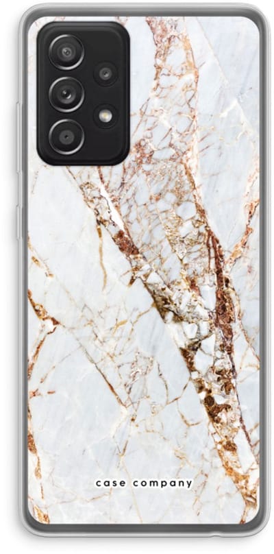 Case Company® - Hoesje geschikt voor Samsung Galaxy A52s 5G hoesje - Goud marmer - Soft Cover Telefoonhoesje - Bescherming aan alle Kanten en Schermrand