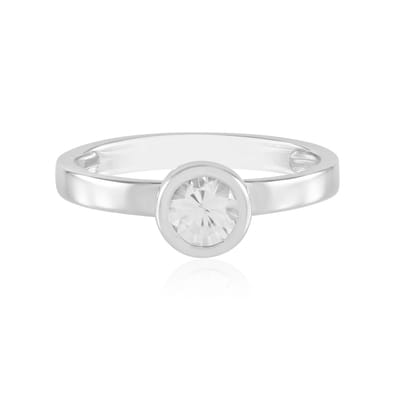 Cavill - Zilveren ring 925 Sterling met Platina coating - 0,63 ct Cambodjaanse ronde zirkoon - Minimalistisch geometrisch design - Elegante dames ring