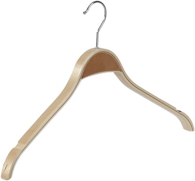 De Kledinghanger Gigant - Mantelhanger - Kostuumhanger - Jassenhanger - Volwassenen - 7717H - 24 Stuks - Berkenhout - Naturel Gelakt - Schouderverbreding 1,8 cm - 42 cm - Rokinkepingen - Kledinghanger - Kleerhanger (7717H/24)
