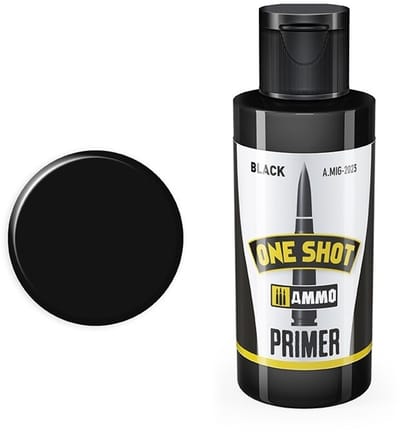 AMMO by Mig Jimenez Hobbyverf Acrylverf - MIG 2023 One Shot Primer - Black - Acryl (60 ml) Verf flesje - 60 ml