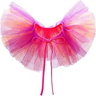 Verwijderbare Tulle Kraag met Rimpel voor Vintage Kostuums, Cosplay en Halloween Accessoires in Paars en Geel