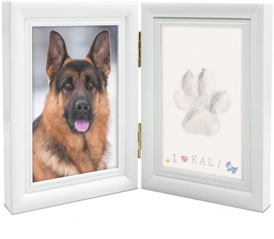 Daity 1 Pack - Set fotolijstjes met pootafdrukken van huisdieren - fotolijstje met pootafdrukken van klei als aandenken voor huisdieren geschikt als aandenken voor fotolijstjes met pootafdrukken van honden en katten.