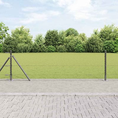 vidaXL - zeshoekig - gaashek - met - betonnen - voetstuk - 25 - x - 0,6 - m - Grijs - Mesh