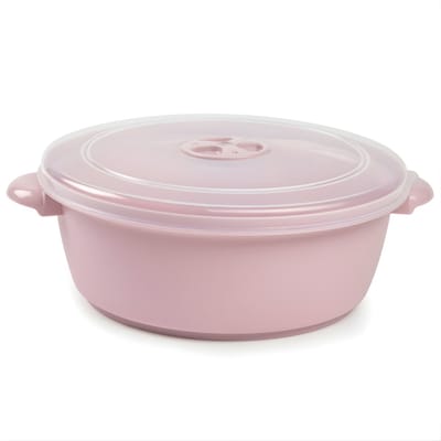 Plasticforte Magnetronschaal met deksel/ventiel - 2L - lichtroze - kunststof - BPA vrij