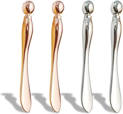 SnelShoppen - 4 Stuks Cosmetische Spatula's, RVS Spatel voor Make-up en Hydratatie, Duurzaam en Herbruikbaar, Ideaal voor Crèmes, Lotions en Masks