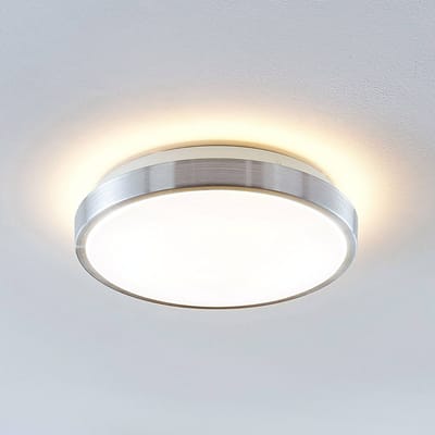 Lindby LED plafondlamp Emelie, Ø 27 cm, aluminiumkleurig, metaal