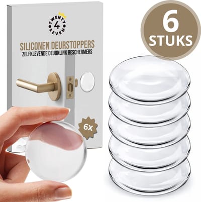 Twenty4seven® Deurstoppers voor Binnen & Buiten 6 Stuks - Siliconen Stootdoppen Zelfklevend - Deurbuffer & Deurbeschermer - Transparant - Beschermt Muren