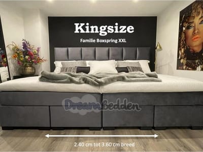 Familie Boxspring XXL 240x210 Incl 7-zones pocketvering Matrassen en Hotel Toppers KINGSIZE