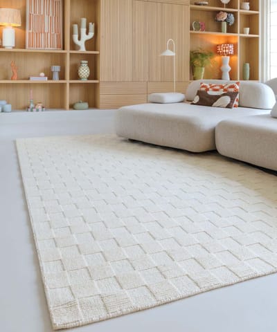 Wollen vloerkleed - Tavle ivoor 160x230