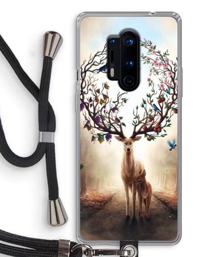 Case Company® - Hoesje met koord geschikt voor OnePlus 8 Pro hoesje met Koord - Seasons Change - Telefoonhoesje met Zwart Koord - Bescherming aan alle Kanten en Over de Schermrand