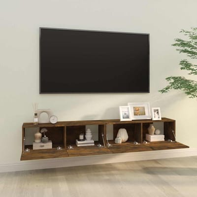 vidaXL - Tv-wandmeubels - 2 - st - 100x30x30 - cm - bewerkt - hout - gerookt - eiken