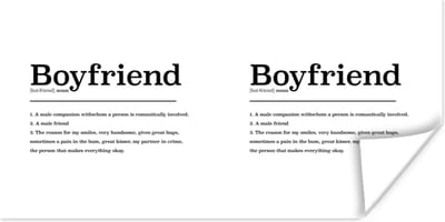Poster Boyfriend - Woordenboek - Quotes - Spreuken - Vriend definitie - 120x60 cm