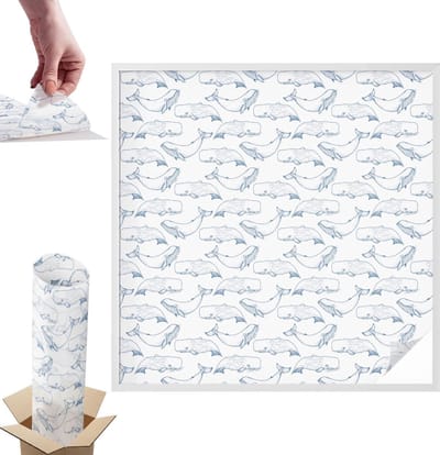 Tulup Raamfolie Anti inkijk - Inspiratie uit de zee Anti inkijk Raamfolie - 100x100 cm - Wit Raamfolie Tegen inkijk - Zelfklevende Anti inkijk Folie Glas in Lood - Voor de badkamer, slaapkamer, hal - Zonwerende Raamfolie Glas in Lood