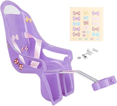 Poppenfietszadel - Fietsstoel Poppen - Poppen Vervoeren - Met Stickers - 28.6 x 24.8 x 12.6 cm - Paars