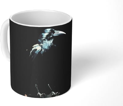 Mok - Koffiemok - Raaf - Vogels - Zwart - Mokken - 350 ML - Beker - Koffiemokken - Theemok
