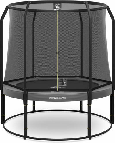 Magic Circle Pro - Trampoline met veiligheidsnet - ø 251 cm - Grijs - Ronde trampoline met net - Buitenspeelgoed