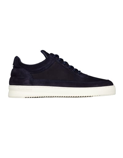 Filling Pieces 122610300353 Sneakers Donkerblauw Low Top Suede Grain