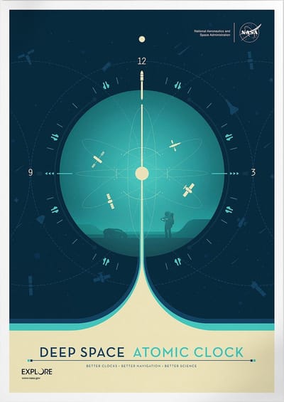 Deep Space Atomic Clock (Blue) | Space, Astronomie & Ruimtevaart Poster | A3: 30x40 cm