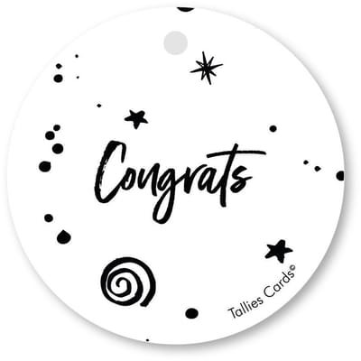 Tallies Cards - kadokaartjes  - bloemenkaartjes - Congrats - Black&White - set van 5 kaarten - verjaardagskaart - verjaardag - felicitatie - proficiat - 100% Duurzaam