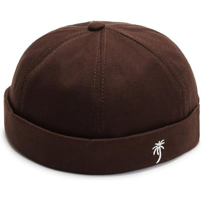 Randloze Hoeden Voor Mannen Vrouwen Gesp Docker Cap Gewassen Katoen Retro Hoed Verstelbare Randloze Skullcap Adjustable black
