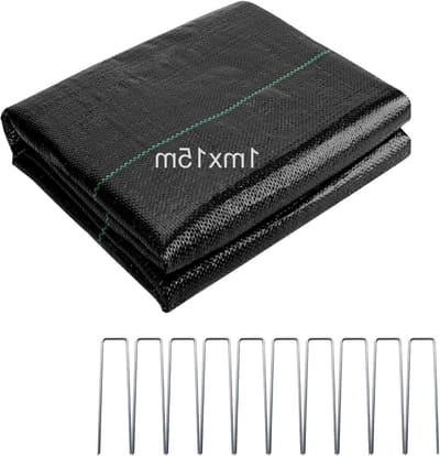 Onkruiddoek 1 m x 15 m, 15 m², Waterdoorlatend Tuindoek, Sterk Onkruidvlies voor Tuin, Bloembed en Oprit, 90 g/m²