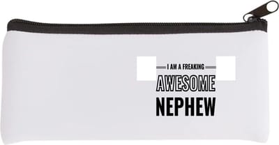 Akyol - i am a freaking awesome nephew Etui - Neef - de meest geweldigste neef - verjaardagscadeau - verjaardag - cadeau - cadeautje voor neef - neef artikelen - kado - geschenk - gift - 20 bij 9 cm