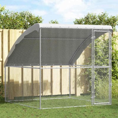 vidaXL - Kippenhok - zilver - 2 - x - 2 - x - 2 - m - Gegalvaniseerd - staal