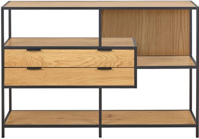 Giga Living Boekenkast Varven - Naturel/Zwart - 114x35x78cm