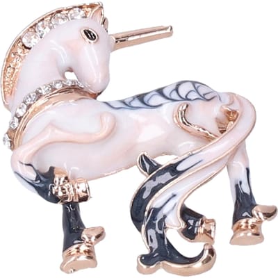 Broche Épinglette Motif Animal Diamanté Épinglette Tout-Aller Fête Corsage Accessoires white