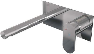 Brauer Chrome Edition Inbouw Wastafelmengkraan met Rechte Uitloop en Afdekplaat Model C1 Chroom