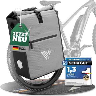 2-in-1 Fietstas voor Bagagedrager - Waterdichte Fietstas Rugzak (25 Liter)