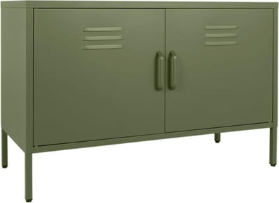 MaximaVida metalen TV lockerkast Finn 100 x 40 x 64 cm olijfgroen - 1 schap
