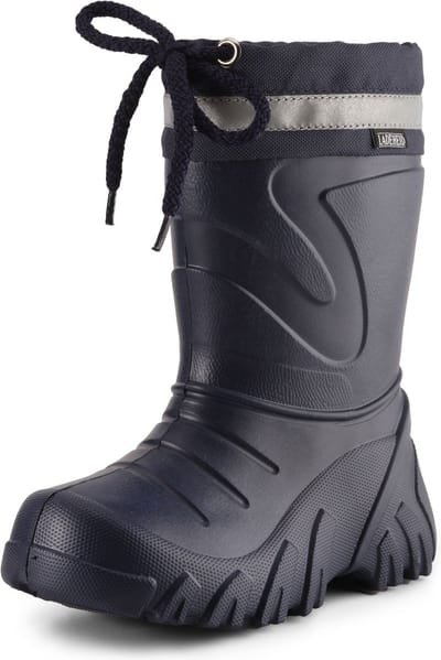 Ladeheid Kinder Regenlaarzen - Winter Thermo Rubber Laarzen Gevoerd - EVA - LA-LMG-835-Grizzly - Donkerblauw/Reflectie - 30/31