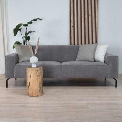 Bronx71® 3-zitsbank Kansas taupe ribstof