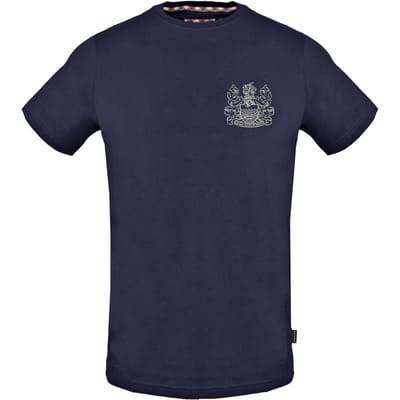 Aquascutum gestikt Aldis-logo marineblauw T-shirt