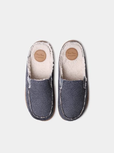 Herenslippers in klompstijl met jutezool | NALEC