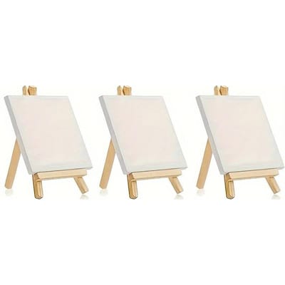 Lot de 3 planches à dessin en bois pour étudiants, chevalet de peinture, outils de peinture spéciaux pour étudiants, peinture à l'huile et bricolage, 10 x 10 cm 3pc