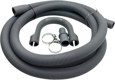 Fixem afvoerslang 2,5m wasmachine vaatwasser, geschikt voor 19mm 21mm aansluitingen - verlengslang afvoer slang met bocht en klemmen en verleng adapter - Geschikt voor alle merken