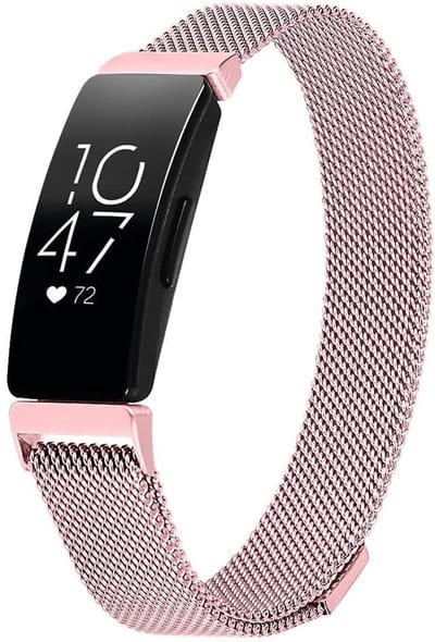 Bandje geschikt voor Fitbit Inspire HR - Roségoud Milanese Band