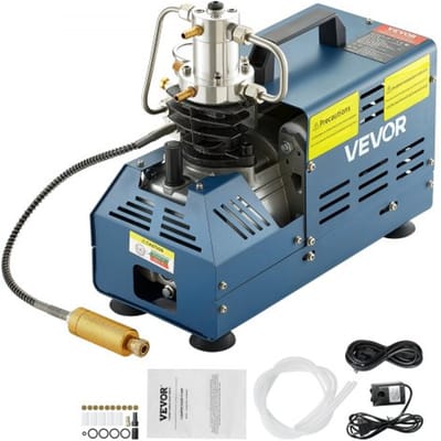 VEVOR Hogedrukcompressor, 4500 PSI/30 MPA/300 BAR Hogedrukluchtcompressor, 1800 W 220 V Handmatige stop Luchtbukscompressor Geschikt voor Paintball Luchtbuks, PCP-geweer, Luchtpistool, Duikfles