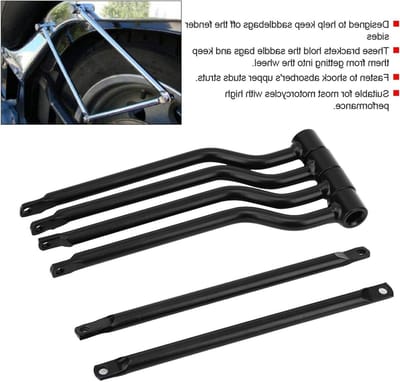 Allecto - Motorfiets Zadeltas Zijsteun - Roestvrijstalen Beugel - Zwart - Compatibel - Achterrek - Installatiegemak - Geschikt voor Diverse Modellen - Handig Accessoire voor Motorrijders