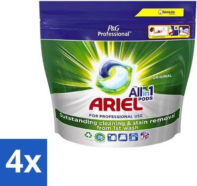4 x Ariel - Original - All-In-1 Wasmiddel Pods - Krachtige Vlekverwijdering - 70 Wasbeurten - Wasmiddel - Vlekverwijdering - Wasmachine - Wasmiddel Pods - Krachtige Reiniging