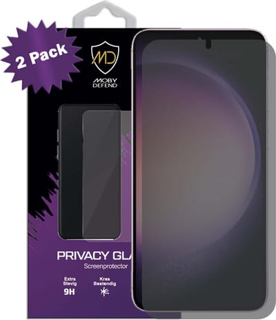 2-Pack MobyDefend Screenprotectors - Geschikt voor Samsung Galaxy S23 - HD Privacy Glass Screensavers