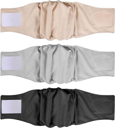 Herbruikbare hondenluier, 3-pack wasbare hondenluiers voor vrouwelijke honden, verstelbare incontinentie bescherming, absorberende hondenpanty's voor kleine en grote honden