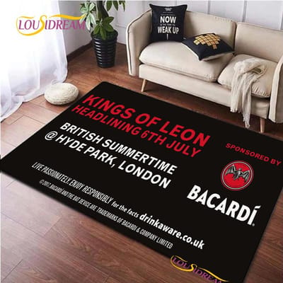 Bacardi Rum logo Creatieve Vloerkleden, Tapijt voor Woonkamer Slaapkamer Huisdecoratie, Kinderen Keuken Badkamer Antislip Vloermat Alfombra 40x60cm