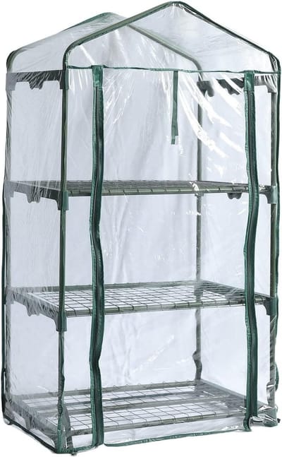 Draagbare plantenkas - Kweekkas binnen - Planten beschermen - Versterkt frame - 3 laags - Transparant