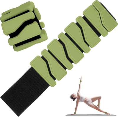 Thijox - Gewichtsmanchetten Set van 2 - Verstelbare Polsgewichten en Enkelgewichten - 0,46 kg per stuk - Perfect voor Fitness, Dans, Pilates, Cardio,